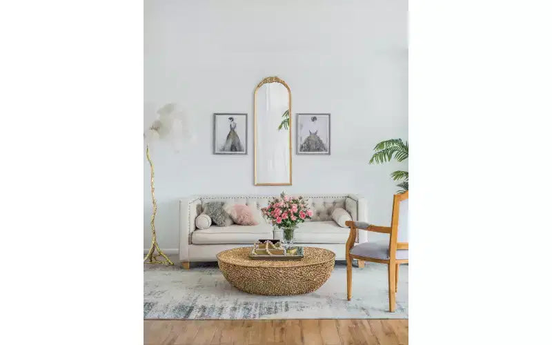 Miroir sur pied en bois 19 x 56 pouces, design intégral