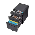 Classeur métallique sécurisé à 3 tiroirs avec serrure, livré entièrement assemblé, classeur mobile pour format A4/Lettre/Légal, à placer sous le bureau, 5 roulettes, mobile