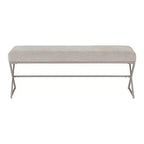 Okak Moderne Unique Faux Cuir Rembourrage Ottoman avec Pieds en Métal, Banc à Chaussures Rembourré pour Chambre, Couloir