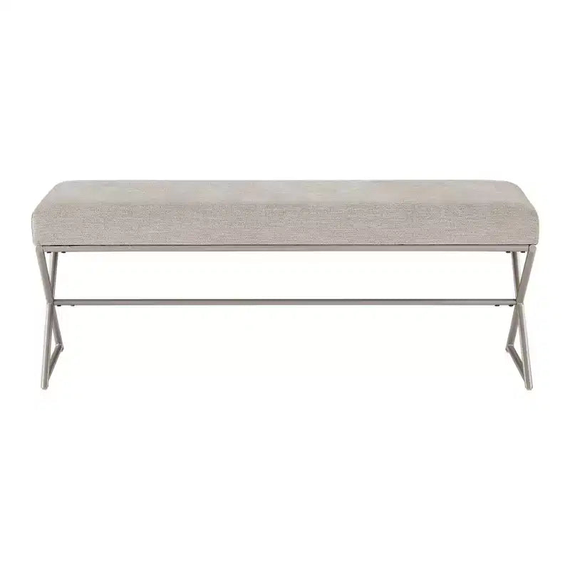 Okak Moderne Unique Faux Cuir Rembourrage Ottoman avec Pieds en Métal, Banc à Chaussures Rembourré pour Chambre, Couloir