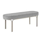 Okak Moderne Unique Faux Cuir Rembourrage Ottoman avec Pieds en Métal, Banc à Chaussures Rembourré pour Chambre, Couloir