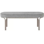 Okak Moderne Unique Faux Cuir Rembourrage Ottoman avec Pieds en Métal, Banc à Chaussures Rembourré pour Chambre, Couloir