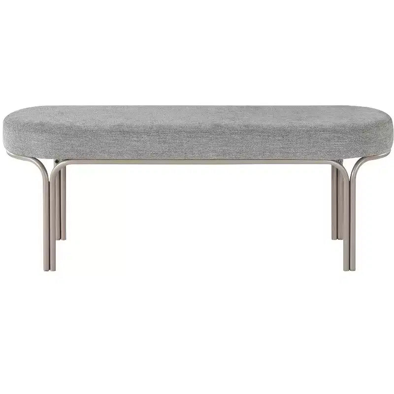 Okak Moderne Unique Faux Cuir Rembourrage Ottoman avec Pieds en Métal, Banc à Chaussures Rembourré pour Chambre, Couloir