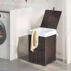 Panier à linge Greenstell avec couvercle, deux sacs intérieurs amovibles, panier de rangement à deux compartiments
