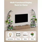 VIYET Lot de 2 supports à plantes demi-lune en métal à 7 niveaux de 166 cm de haut, pour l'intérieur avec lampes de croissance, 3 minuteries et 10 niveaux de luminosité