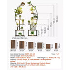 VIYET Lot de 2 supports à plantes demi-lune en métal à 7 niveaux de 166 cm de haut, pour l'intérieur avec lampes de croissance, 3 minuteries et 10 niveaux de luminosité