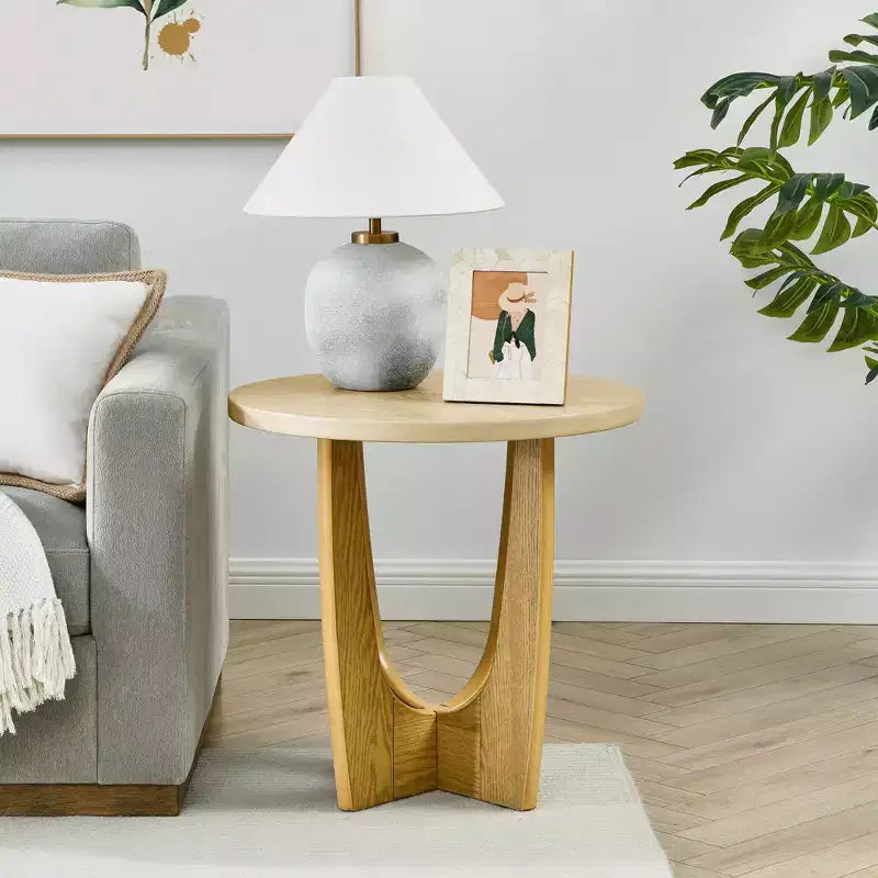 GDFStudio Bartlett Table d'appoint ronde en bois de 25 po