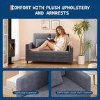Causeuse, causeuse moderne du milieu du siècle pour petits espaces, cadre en bois, assemblage sans outils, canapé confortable pour chambre à coucher, salon