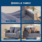 Causeuse, causeuse moderne du milieu du siècle pour petits espaces, cadre en bois, assemblage sans outils, canapé confortable pour chambre à coucher, salon
