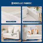 Causeuse, causeuse moderne du milieu du siècle pour petits espaces, cadre en bois, assemblage sans outils, canapé confortable pour chambre à coucher, salon