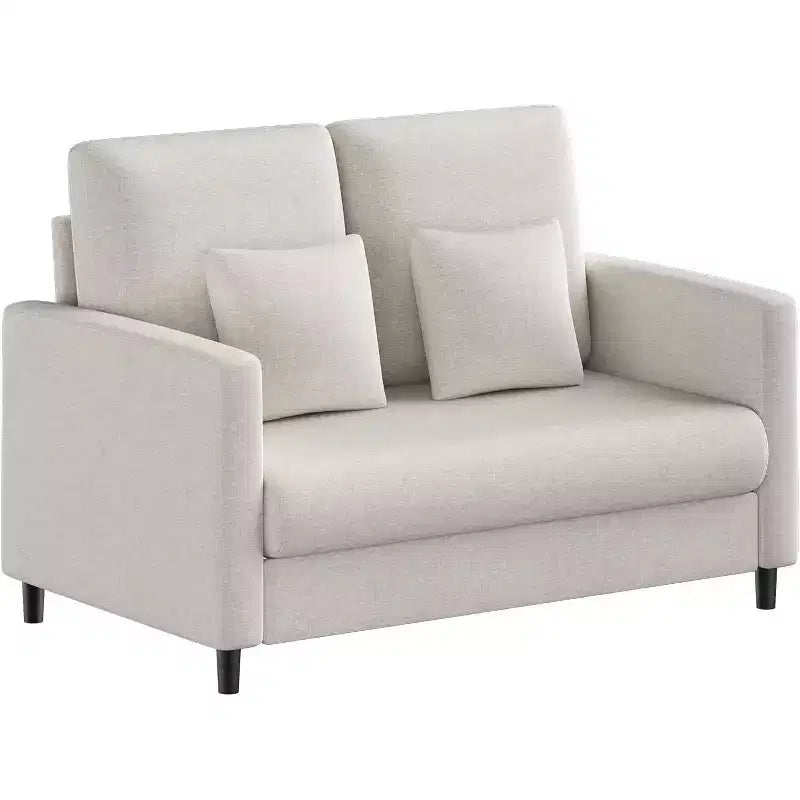 Loveseat Sofa,Mid Century Modern Love Seat for Small Spaces, Wood Frame, Tool-Free Assembly, Comfy Sofa for Bedroom, Living Room