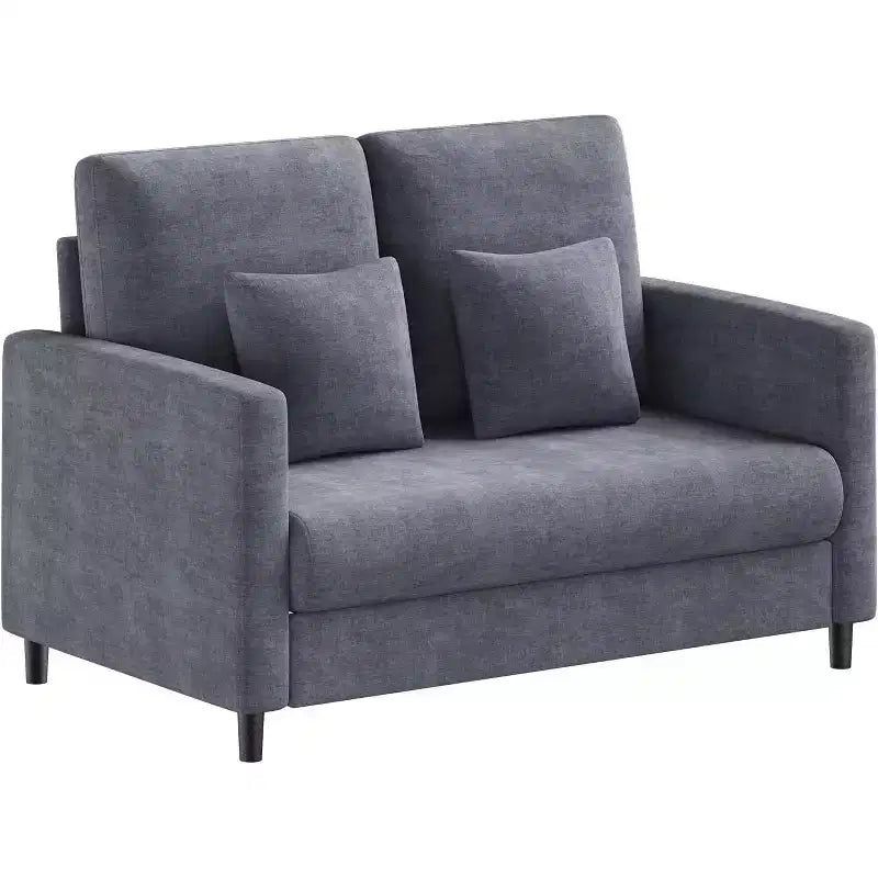 Causeuse, causeuse moderne du milieu du siècle pour petits espaces, cadre en bois, assemblage sans outils, canapé confortable pour chambre à coucher, salon