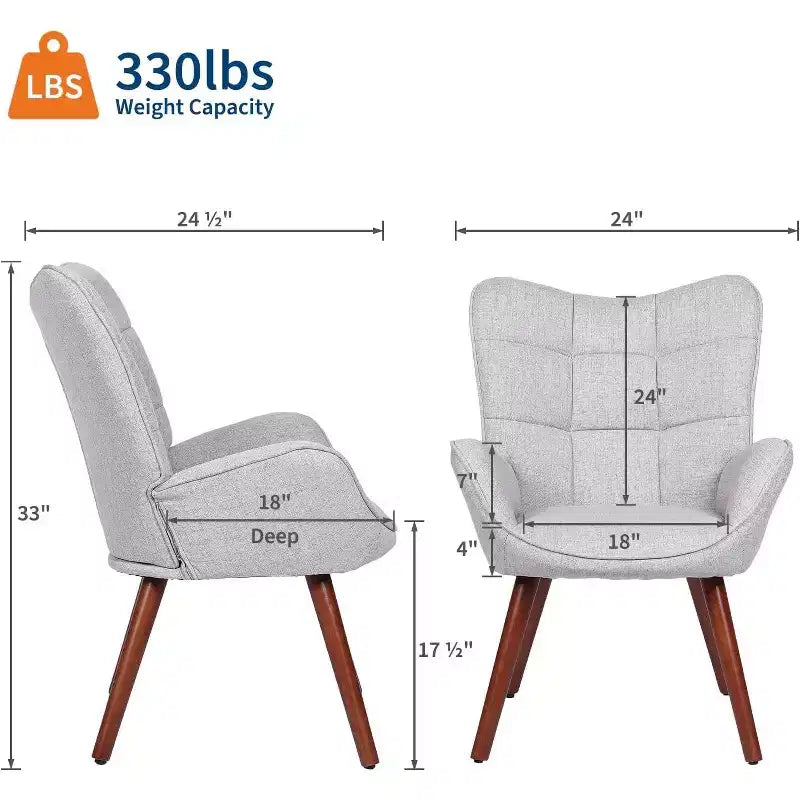 Chaises de salle à manger rembourrées, Chaises dossier haut de style Mid-Century avec pieds en chêne, Style Ferme pour Cuisine, Salle à manger, Salon, Restaurant