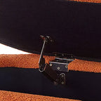 Banc ottoman de rangement ovale moderne Okak avec charnière de sécurité, banc rembourré pour entrée, banc de bout de lit pour salon, entrée