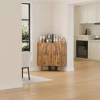 Meuble de rangement d'angle avec étagère réglable, table d'angle industrielle en bois à 3 niveaux avec portes, table d'appoint triangulaire pour salon, cuisine