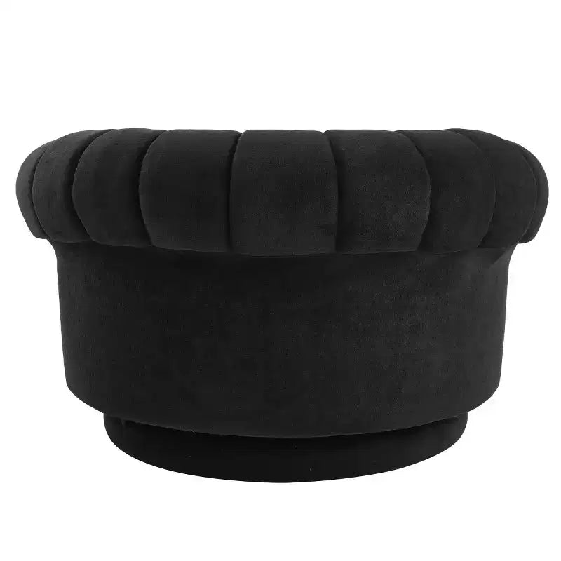 Fauteuil d'appoint pivotant moderne avec coussin épais, fauteuil club rond en chenille, fauteuil pivotant à 360° pour salon ou appartement - Panipeachy