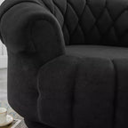 Fauteuil d'appoint pivotant moderne avec coussin épais, fauteuil club rond en chenille, fauteuil pivotant à 360° pour salon ou appartement - Panipeachy