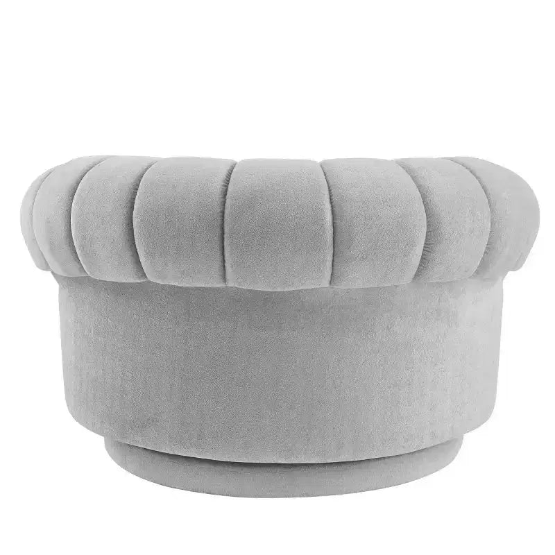 Fauteuil d'appoint pivotant moderne avec coussin épais, fauteuil club rond en chenille, fauteuil pivotant à 360° pour salon ou appartement - Panipeachy