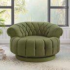 Fauteuil d'appoint pivotant moderne avec coussin épais, fauteuil club rond en chenille, fauteuil pivotant à 360° pour salon ou appartement - Panipeachy