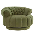 Fauteuil d'appoint pivotant moderne avec coussin épais, fauteuil club rond en chenille, fauteuil pivotant à 360° pour salon ou appartement - Panipeachy