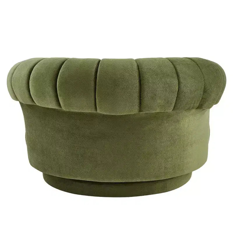 Fauteuil d'appoint pivotant moderne avec coussin épais, fauteuil club rond en chenille, fauteuil pivotant à 360° pour salon ou appartement - Panipeachy