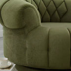 Fauteuil d'appoint pivotant moderne avec coussin épais, fauteuil club rond en chenille, fauteuil pivotant à 360° pour salon ou appartement - Panipeachy