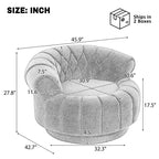 Fauteuil d'appoint pivotant moderne avec coussin épais, fauteuil club rond en chenille, fauteuil pivotant à 360° pour salon ou appartement - Panipeachy