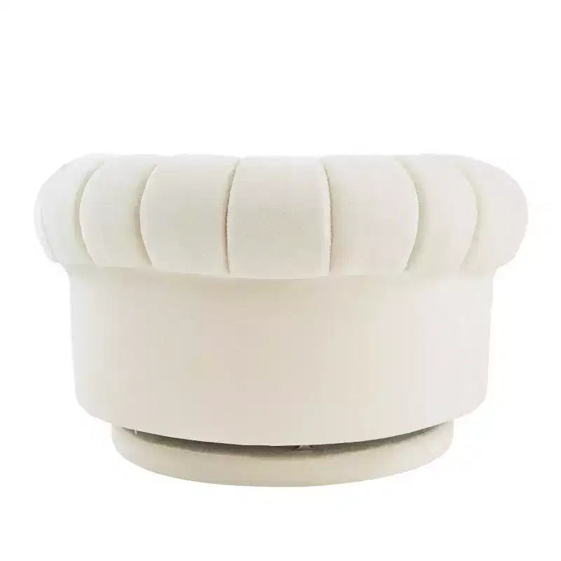 Fauteuil d'appoint pivotant moderne avec coussin épais, fauteuil club rond en chenille, fauteuil pivotant à 360° pour salon ou appartement - Panipeachy