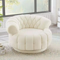 Modern Swivel Accent Chair with Thick Cushioning, Chenille Round Club Chair, 360 Rotating Barrel Chair for Living Room or Apartment-Panipeachy
