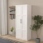 Armoire Haute 2 Portes, Armoire de Rangement Contemporaine avec Étagères, Armoire et Dressing Autonomes pour Chambre à Coucher