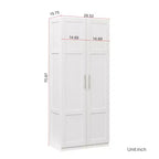 Armoire Haute 2 Portes, Armoire de Rangement Contemporaine avec Étagères, Armoire et Dressing Autonomes pour Chambre à Coucher