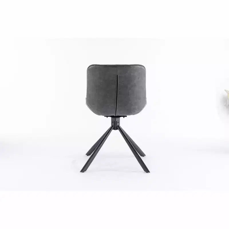 Ensemble de 2 chaises de salle à manger pivotantes modernes TUYOHW, chaise d'appoint avec pieds en métal noir, chaise rembourrée en cuir et suède pour salle à manger, cuisine, marron