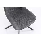 Ensemble de 2 chaises de salle à manger pivotantes modernes TUYOHW, chaise d'appoint avec pieds en métal noir, chaise rembourrée en cuir et suède pour salle à manger, cuisine, marron