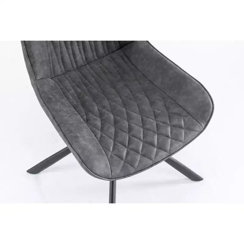 Ensemble de 2 chaises de salle à manger pivotantes modernes TUYOHW, chaise d'appoint avec pieds en métal noir, chaise rembourrée en cuir et suède pour salle à manger, cuisine, marron