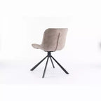 Ensemble de 2 chaises de salle à manger pivotantes modernes TUYOHW, chaise d'appoint avec pieds en métal noir, chaise rembourrée en cuir et suède pour salle à manger, cuisine, marron