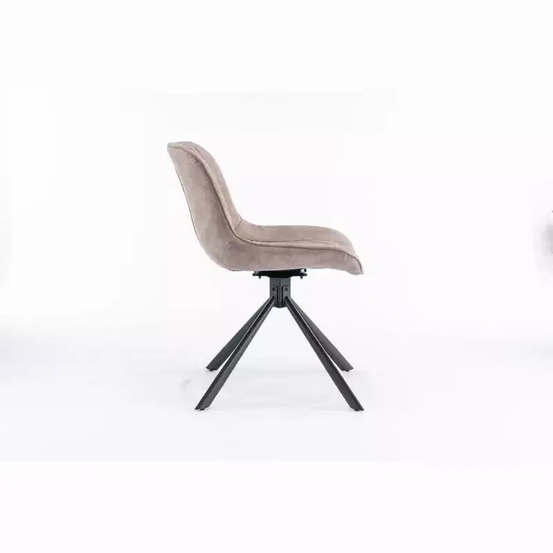 Ensemble de 2 chaises de salle à manger pivotantes modernes TUYOHW, chaise d'appoint avec pieds en métal noir, chaise rembourrée en cuir et suède pour salle à manger, cuisine, marron
