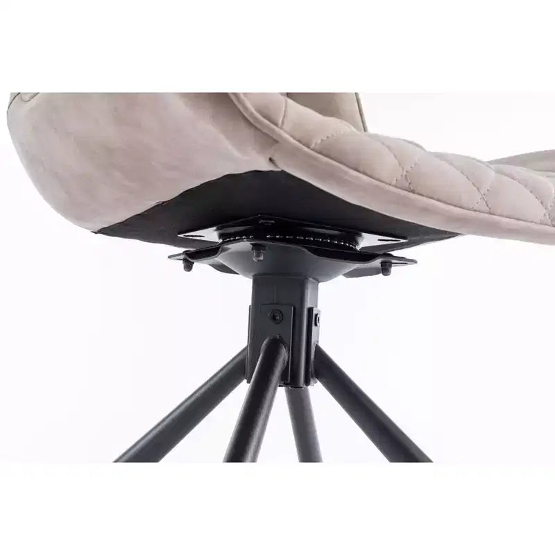 Ensemble de 2 chaises de salle à manger pivotantes modernes TUYOHW, chaise d'appoint avec pieds en métal noir, chaise rembourrée en cuir et suède pour salle à manger, cuisine, marron