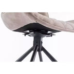 Ensemble de 2 chaises de salle à manger pivotantes modernes TUYOHW, chaise d'appoint avec pieds en métal noir, chaise rembourrée en cuir et suède pour salle à manger, cuisine, marron