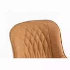 Ensemble de 2 chaises de salle à manger pivotantes modernes TUYOHW, chaise d'appoint avec pieds en métal noir, chaise rembourrée en cuir et suède pour salle à manger, cuisine, marron