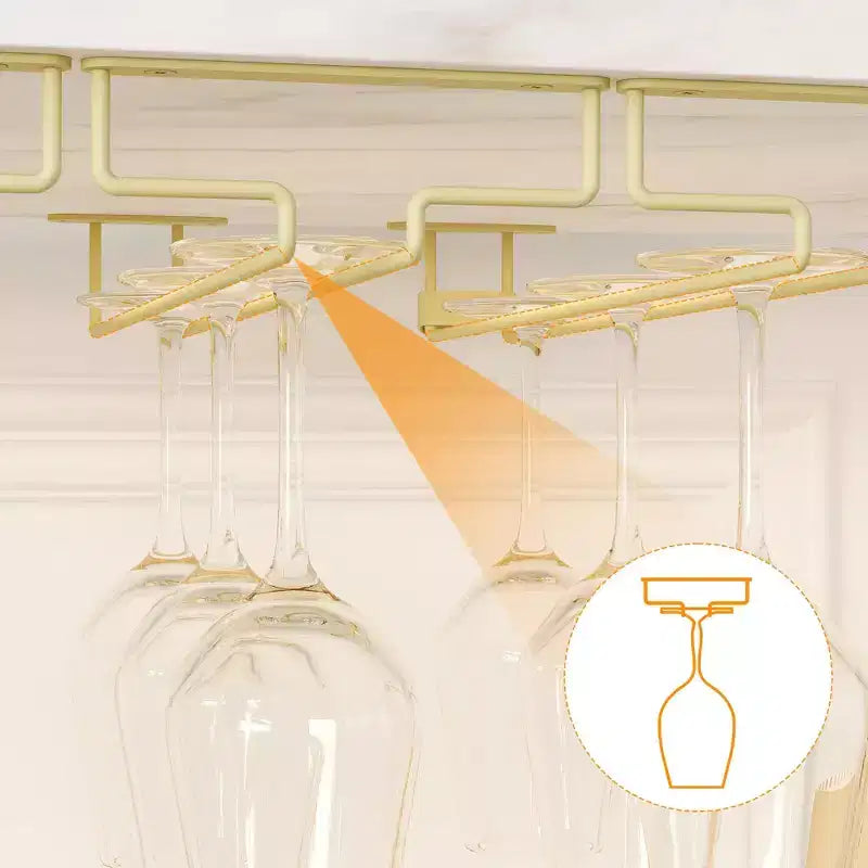 Buffet de bar à vin industriel doré avec rangement pour 12 bouteilles, support à verre amovible - Meuble d'appoint pour salon, cuisine et salle à manger