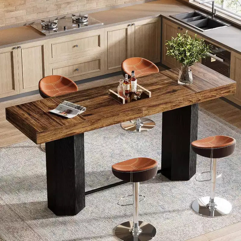 Lantine 70.9 Table de Bar Extra Longue, Table Haute Industrielle, Tables Hautes Rectangulaires pour Cuisine, Salle à Manger, Pub
