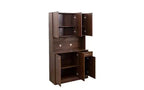TUYOHW Armoire de rangement 6 portes, Armoire et meuble de cuisine haute de 180 cm avec tiroir et étagère ouverte, Meuble de rangement de cuisine et armoire de chambre en MDF