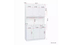 TUYOHW Armoire de rangement 6 portes, Armoire et meuble de cuisine haute de 180 cm avec tiroir et étagère ouverte, Meuble de rangement de cuisine et armoire de chambre en MDF