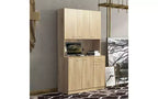 TUYOHW Armoire de rangement 6 portes, Armoire et meuble de cuisine haute de 180 cm avec tiroir et étagère ouverte, Meuble de rangement de cuisine et armoire de chambre en MDF