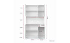 TUYOHW Armoire de rangement 6 portes, Armoire et meuble de cuisine haute de 180 cm avec tiroir et étagère ouverte, Meuble de rangement de cuisine et armoire de chambre en MDF