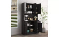TUYOHW Armoire de rangement 6 portes, Armoire et meuble de cuisine haute de 180 cm avec tiroir et étagère ouverte, Meuble de rangement de cuisine et armoire de chambre en MDF