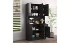 TUYOHW Armoire de rangement 6 portes, Armoire et meuble de cuisine haute de 180 cm avec tiroir et étagère ouverte, Meuble de rangement de cuisine et armoire de chambre en MDF