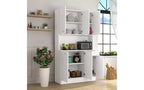 TUYOHW Armoire de rangement 6 portes, Armoire et meuble de cuisine haute de 180 cm avec tiroir et étagère ouverte, Meuble de rangement de cuisine et armoire de chambre en MDF
