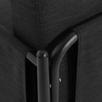 Chaise d'appoint de salle à manger moderne du milieu du siècle, Chaise de club rembourrée résistante à l'eau avec cadre en aluminium, Fauteuil gris foncé pour salon de café