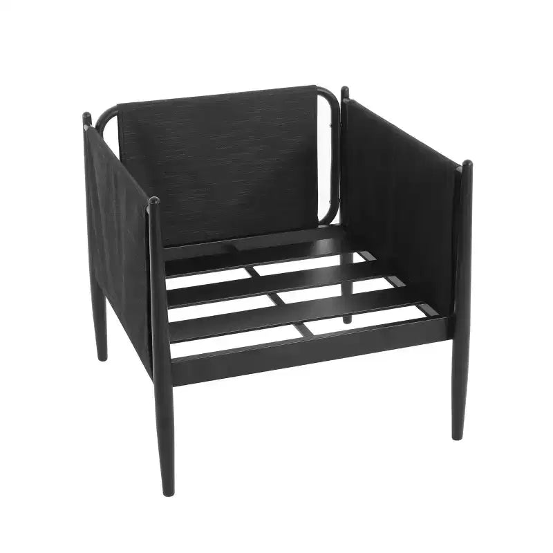 Chaise d'appoint de salle à manger moderne du milieu du siècle, Chaise de club rembourrée résistante à l'eau avec cadre en aluminium, Fauteuil gris foncé pour salon de café